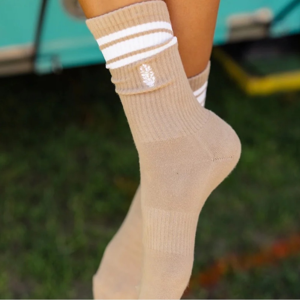 NEW Free People Movement Logo Stripe Tube Socks